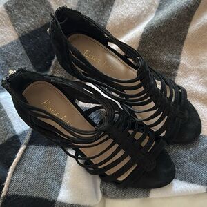 Essex Lane black cut out high heel formal shoes, size 6.5